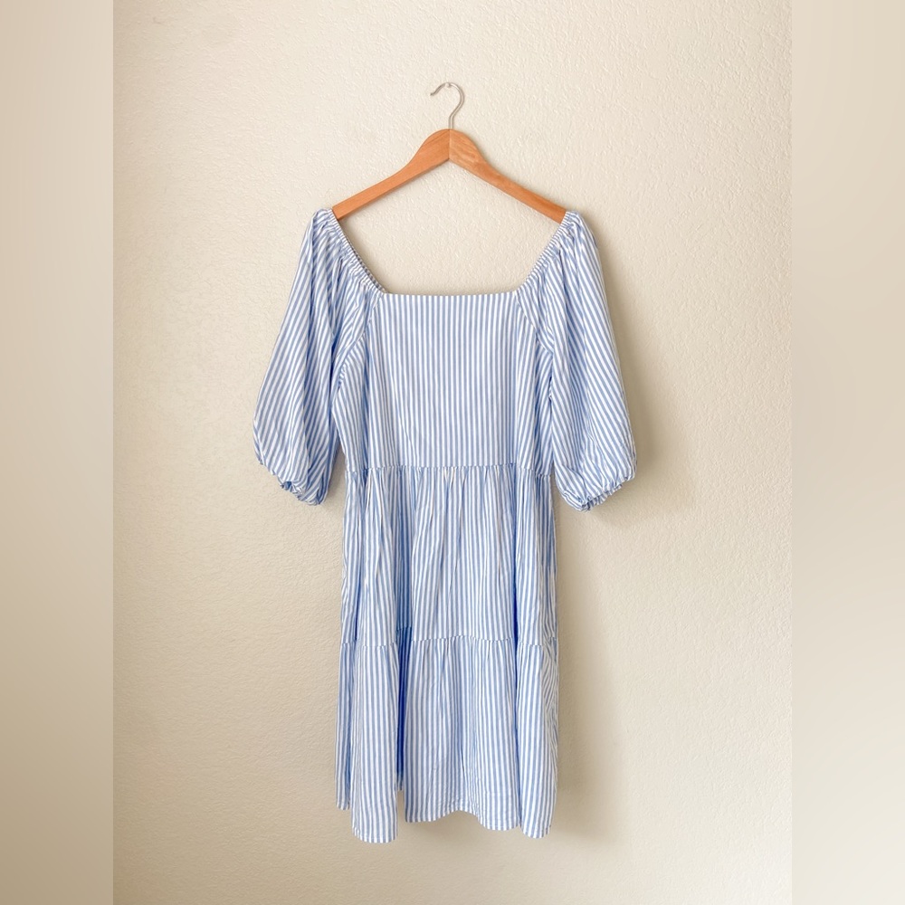 BEACH LUNCH LOUNGE | Striped Dress W/Bow L